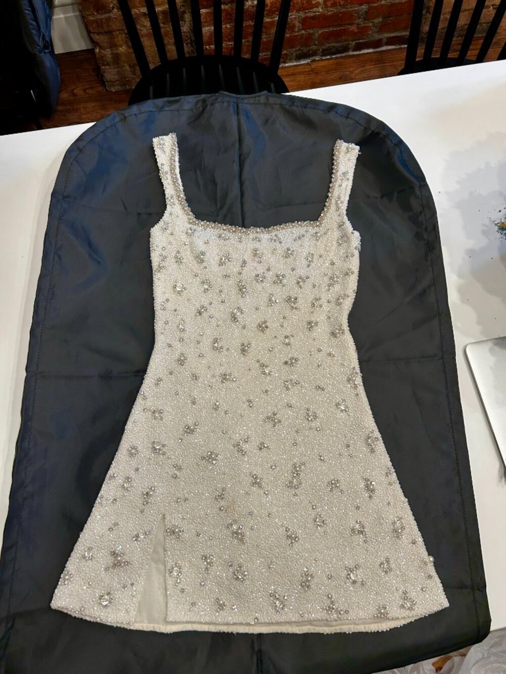 Clio Peppiatt Bridal Crystal Mini Dress | Size M - Picture 3 of 15